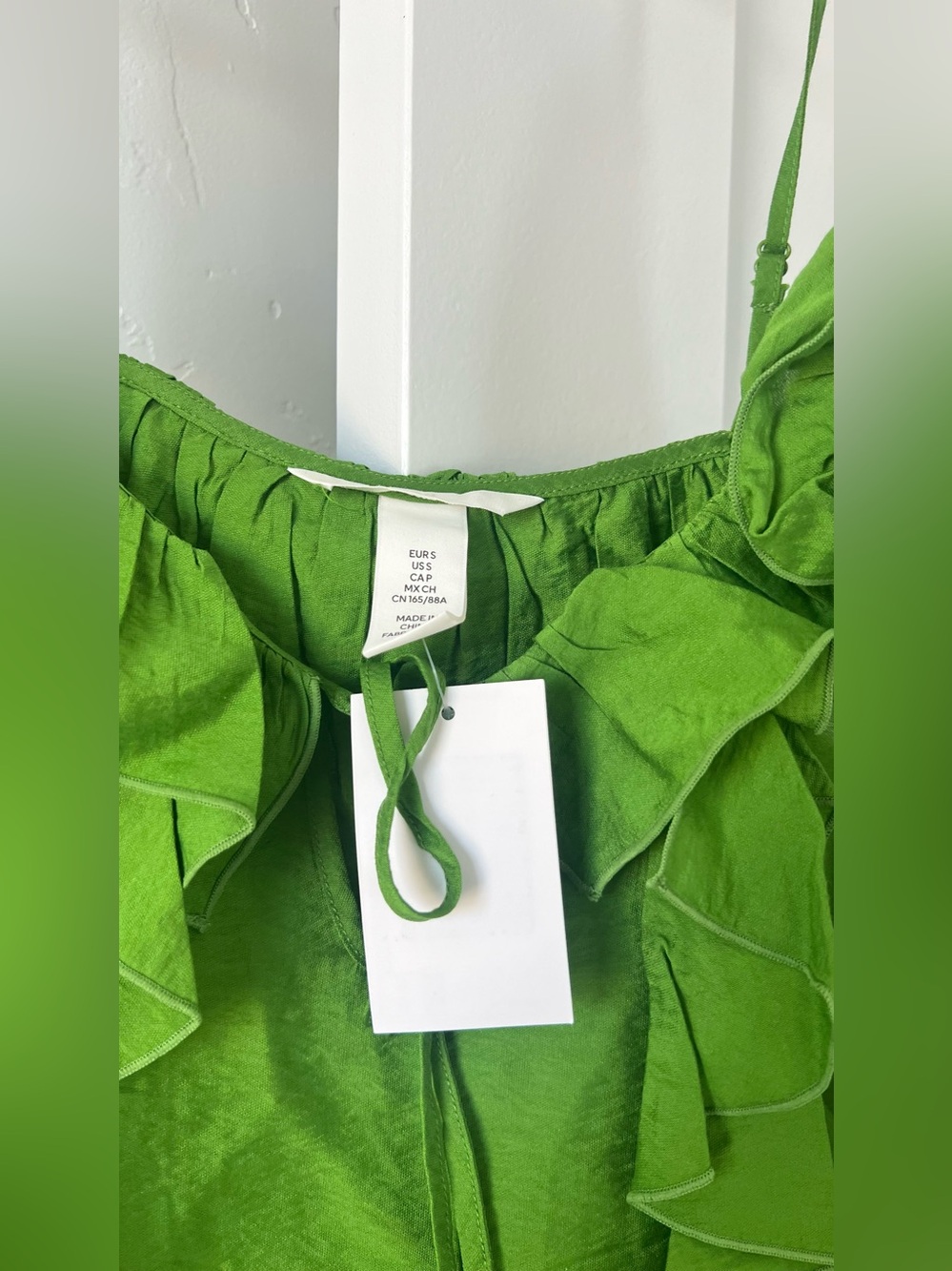 H&M Green Ruffle Spaghetti-Strap Dress - Picture 4 of 8